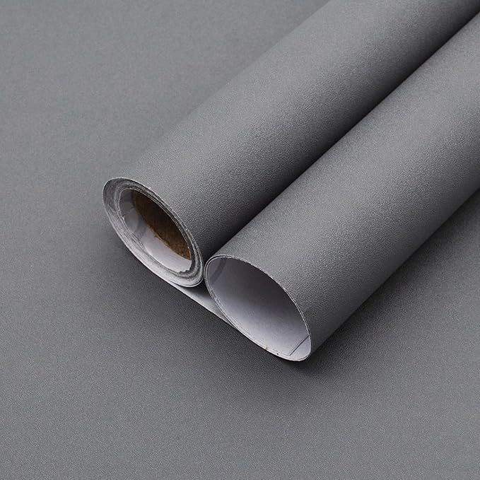 Yancorp 16"x120" Matte Dark Gray Contact Papaer Peel and Stick Wallpaper Vinyl by YancorpHomeDecor