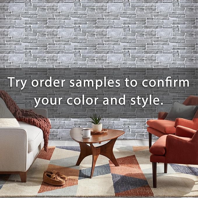 Commomy 12pcs Faux Stone 3D Wall Panels Peel and Stick - Image 2