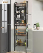 UMDONX Behind The Door Bathroom Shelf Narrow 4-Tier, Metal Storage Rack - Image 2
