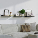 WOPITUES Floating Shelves with Gold Metal Guardrail, Shelves - Image 6