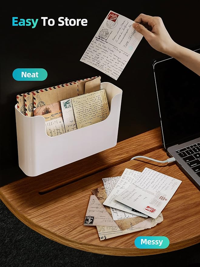 Wall Mount File Organizer Holder Mail Holder No Drilling Wall Pocket - Image 4