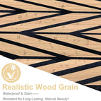Mollywell Acoustic Panels, PVC Wood-Grain Decor, 12x12 Inch Carved Pattern - Image 2