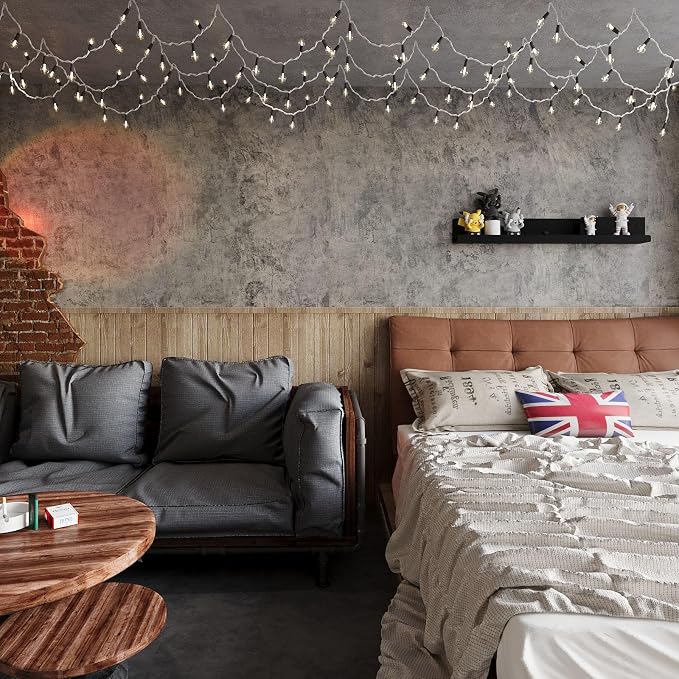 BAYYA Extra Wide Concrete Textured Wallpaper Peel Stick Light Grey Matte - Image 8