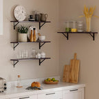 DINZI LVJ Long Wall Shelves, 31.5 Inch Wall Mounted Shelves Set of 2, - Image 2