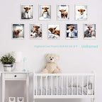 SEHSUVC Funny Bathroom Cow Posters Wall Art Set of 9, Vintage Brown Highland - Image 2