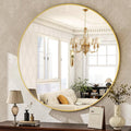 HARRITPURE Round Mirror 30 Gold Wall Mounted Circle Mirrors Vanity Mirror by HARRITPUREHome
