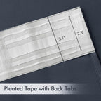MIULEE Stone Blue Back Tab Blackout Curtains 84 Inch Length 2 Panels Set - Image 4