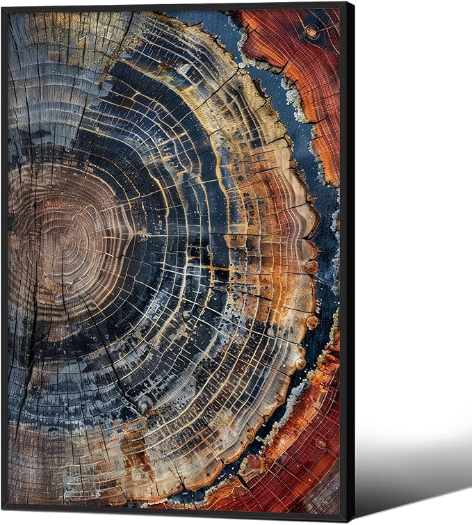 Vintage Trendy Abstract Tree Ring Wall Art Modern Colorful Nature Poster 16x24 by Medpol