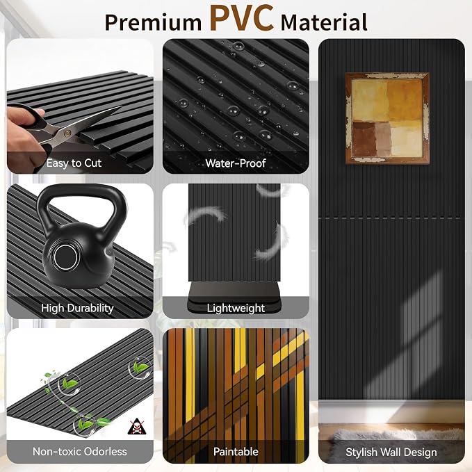 RITOLLO 16-Pack PVC Slat Wall Panels - Image 5