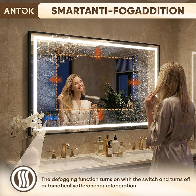 Antok 55X40 LED Bathroom Mirror - Image 5