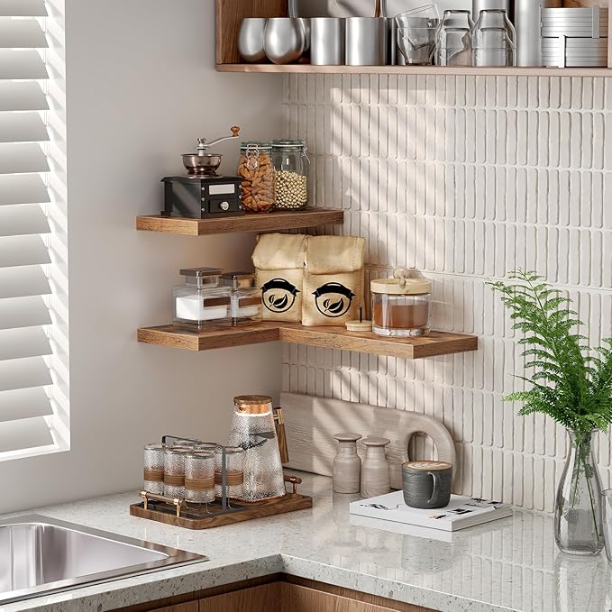 RALGEND Floating Shelves for Wall, 1.5" Thick Wall Shelf Set of 3 - Image 6