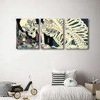 Wieco Art 3 Piece Witch and Skeleton Ukiyo-E by Utagawa Takiyasha Historic - Image 5