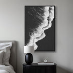 Framed Black and White Abstract Beach Canvas Wall Art, Modern Minimalist Art - Image 4