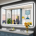 72x36 Black Framed LED Bathroom Mirror by Awandee