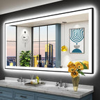 72x36 Black Framed LED Bathroom Mirror by Awandee