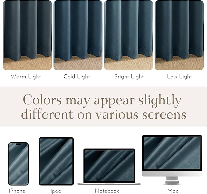 NICETOWN Blue Velvet Curtains 102 inches Long - Image 7