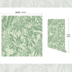 FLFK Tropical Leaf Peel and Stick Wallpaper 16" x 128" Green Wallpaper Modern - Image 2