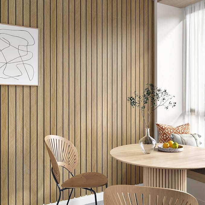 197"x23.6" Brown Wood Slat Wall Panels Self Adhesive Acoustic Slat Wall - Image 7