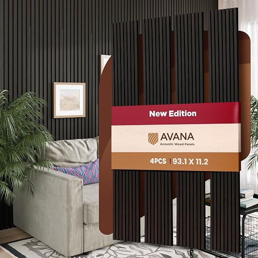 Avana Acoustic Wood Wall Panels – 93.2x11.25 Inch Panels – Fits 94x12 Layout – by AvanaHome
