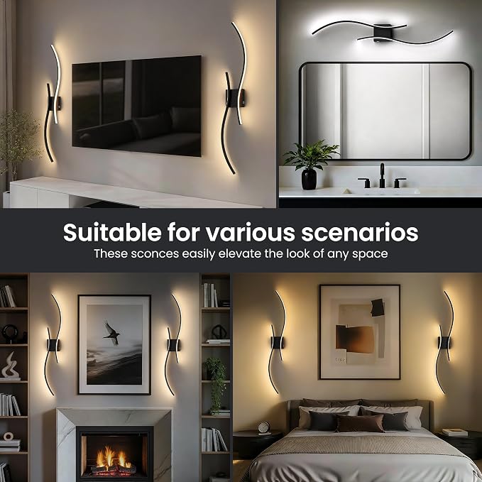 Battery Operated Wall Sconces Set of Two, 10000mAh Rechargeable Modern Wall - Image 7