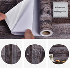 WENMER 17.71" x 394" Grey Wood Peel and Stick Shiplap Self Adhesive Wallpaper - Image 6