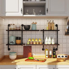 Industrial Pipe Shelving Wall Mounted, Rustic Floating Shelves Wall Shelf Unit - Image 6