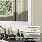 40x32 Inch White Bathroom Mirror - Image 3