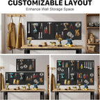 Peg Board, 4 Pack Metal Pegboard Panels Black Pegboards Wall Organizer - Image 7
