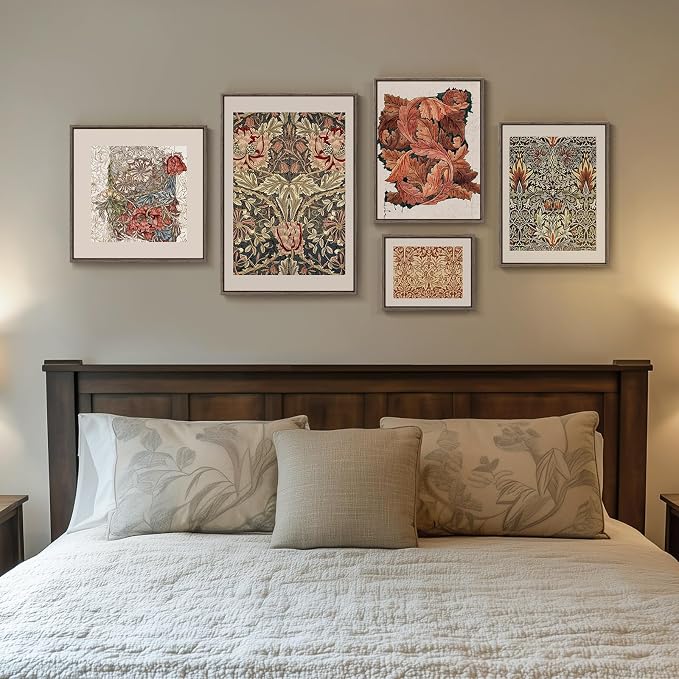 Framed William Morris Gallery Wall Art Set of 5, Vintage Colorful Botanical - Image 4
