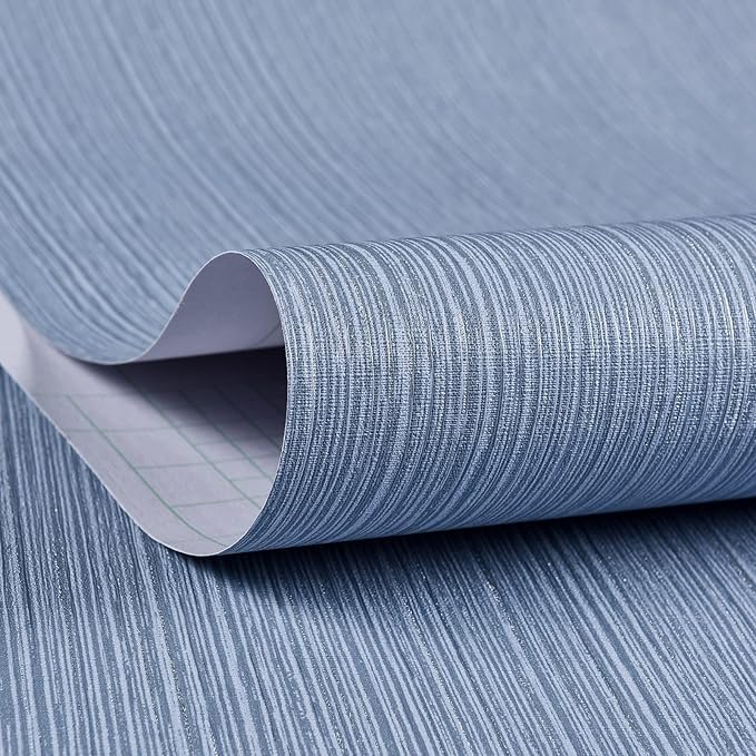 Haimin Grasscloth Wallpaper Textured 24in X 393in Fabric Contact Paper Grey by HaiminHomeDecorWallpaper