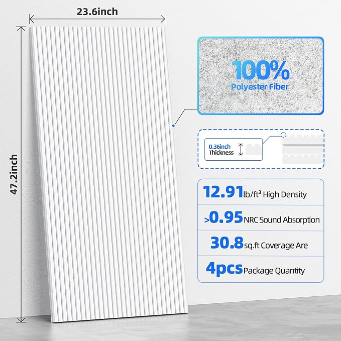 4 Pack Large Acoustic Panels Sound Absorbing - Image 6