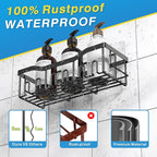 EUDELE Adhesive Shower Caddy, 5 Pack Rustproof Stainless Steel Bath Organizers - Image 5