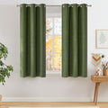 NICETOWN Short Faux Linen Froest Green Blackout Curtains 63 inches Long by NICETOWN