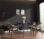 Black Grasscloth Wallpaper Peel and Stick Fabric Linen Textured 24"x394" - Image 5