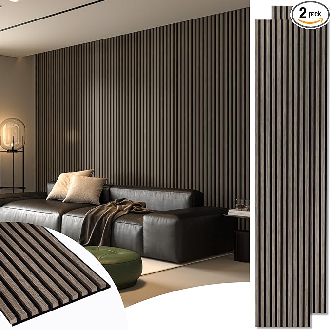 Art3d 2-Pack 108" x 12" Acoustic Wood Panels by Art3d