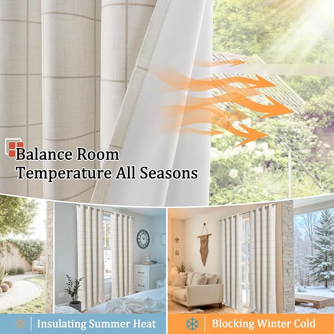 Lajode Linen Blackout Curtains 63 Inches Long - Image 7