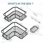 Veken Corner Adhesive Shower Caddy 3-Pack - Image 9