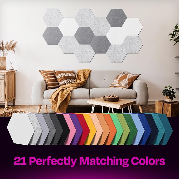 Acoustic Panels 12-Pack Soundproof Wall Panels 14"X12.1"X0.4" Sound Panels High - Image 5
