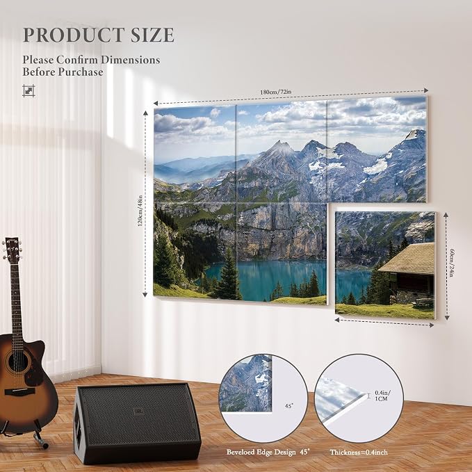 JBER 6 Pack Art Acoustic Panels, 72×48Inches Soundproof Wall Panels, Large - Image 2