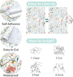Froluya Floral Peel and Stick Wallpaper Boho Floral Contact Paper 16.9" x - Image 6