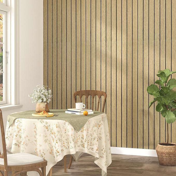 Peel and Stick Beige Wood Panels - Image 2