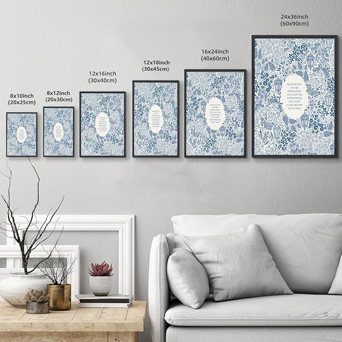 Framed Slow Down Youre Doing Fine Music Posters Motivational Quote Wall Art - Image 3