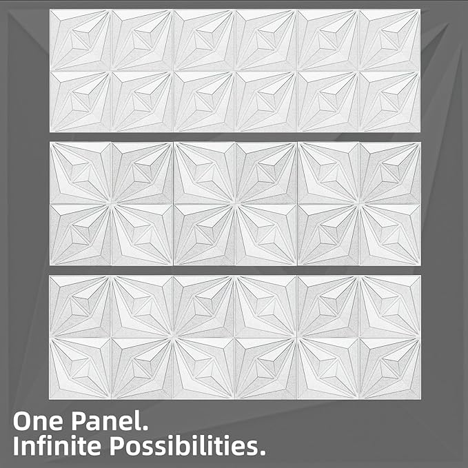 AMZDEPOT 3D Wall Panels for Interior Wall Decor, 3 Layout Options PVC Textured - Image 3