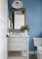 Erfoni 394"x17.7" Grey Blue Floral Embossed Wallpaper - Image 3