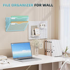 Marbrasse Wall File Holder 2-Tier Hanging Wall File Organizer, Mesh Mail Holder - Image 6