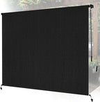 7'W x 6'H Black Patio Shades Roll up Outdoor Roller Shade Crank Wand Blind by Unknown