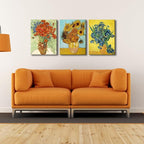 Wieco Art 3 Panels Canvas Prints of Vincent Van Gogh Paintings Reproduction Red - Image 2