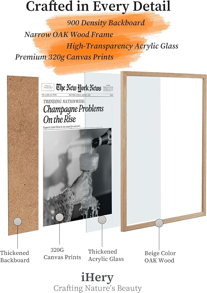 iHery Champagne Problems On the Rise Newspaper Headline Framed Wall Art - Image 3