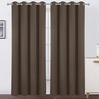 LEMOMO Chocolate Brown Thermal Blackout Curtains/52 x 84 Inch/Set of 2 Panels by Lemomo