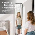SCWF-GZ 57x16 Door Hanging Full Length Mirror, Floor Stand Wall Mounted Metal - Image 5
